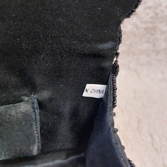 Handmade Embellished Black Full Beaded Crossbody Purse Bag - Picture 10 of 10